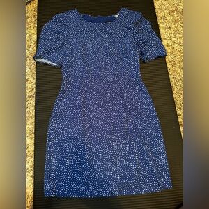 Banana Republic blue poka dot dress